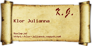 Klor Julianna névjegykártya